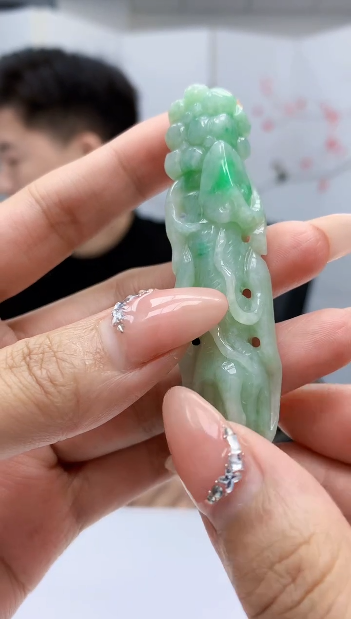 【闪购商品】定制翡翠未镶嵌4917MM-毛货挂件66