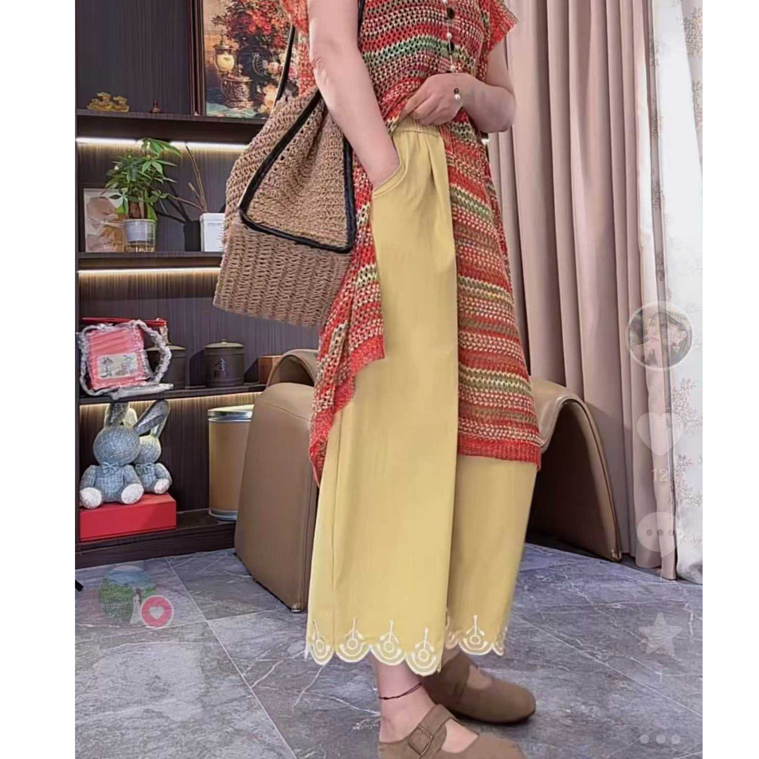 《清版》时尚百搭韩版夏季重工裤脚休闲裤8892