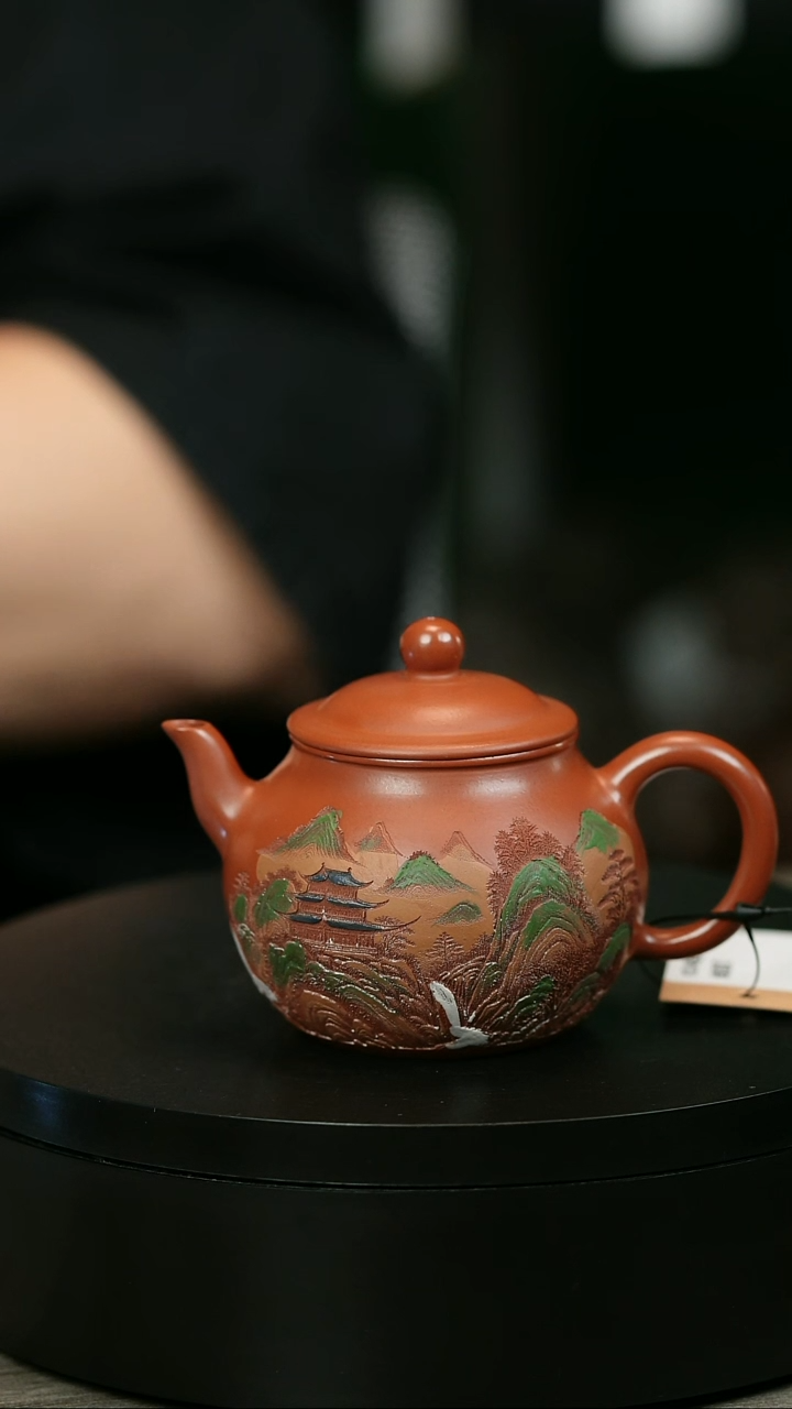 茶壶紫砂乐***光H2248赵翠虹山水彩绘宫灯