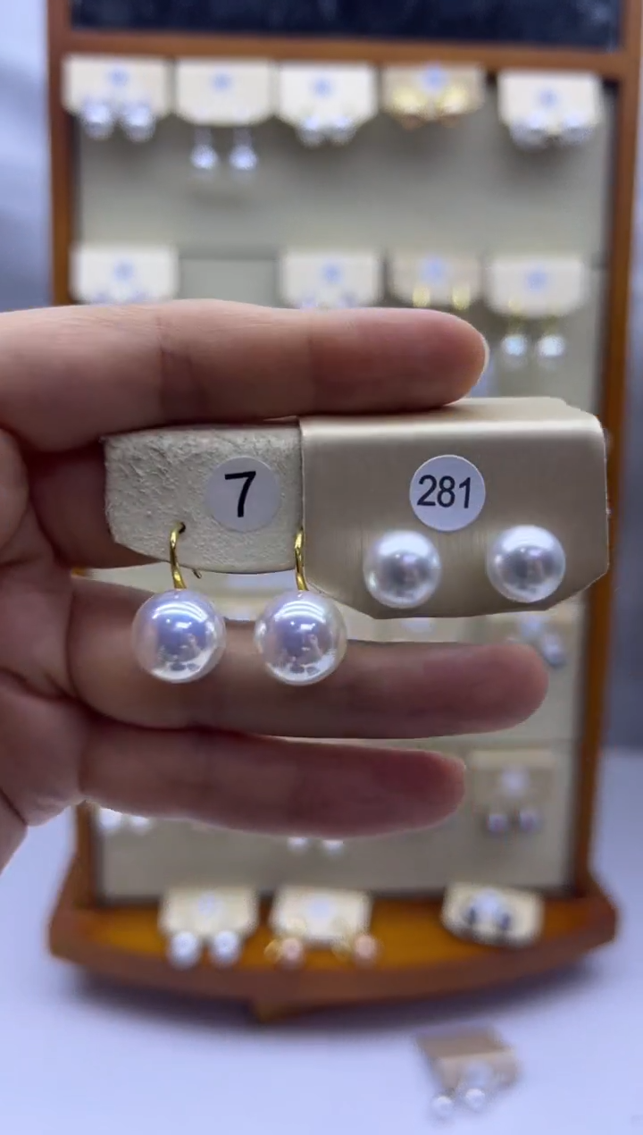 未镶嵌耳饰淡水珍珠7+281