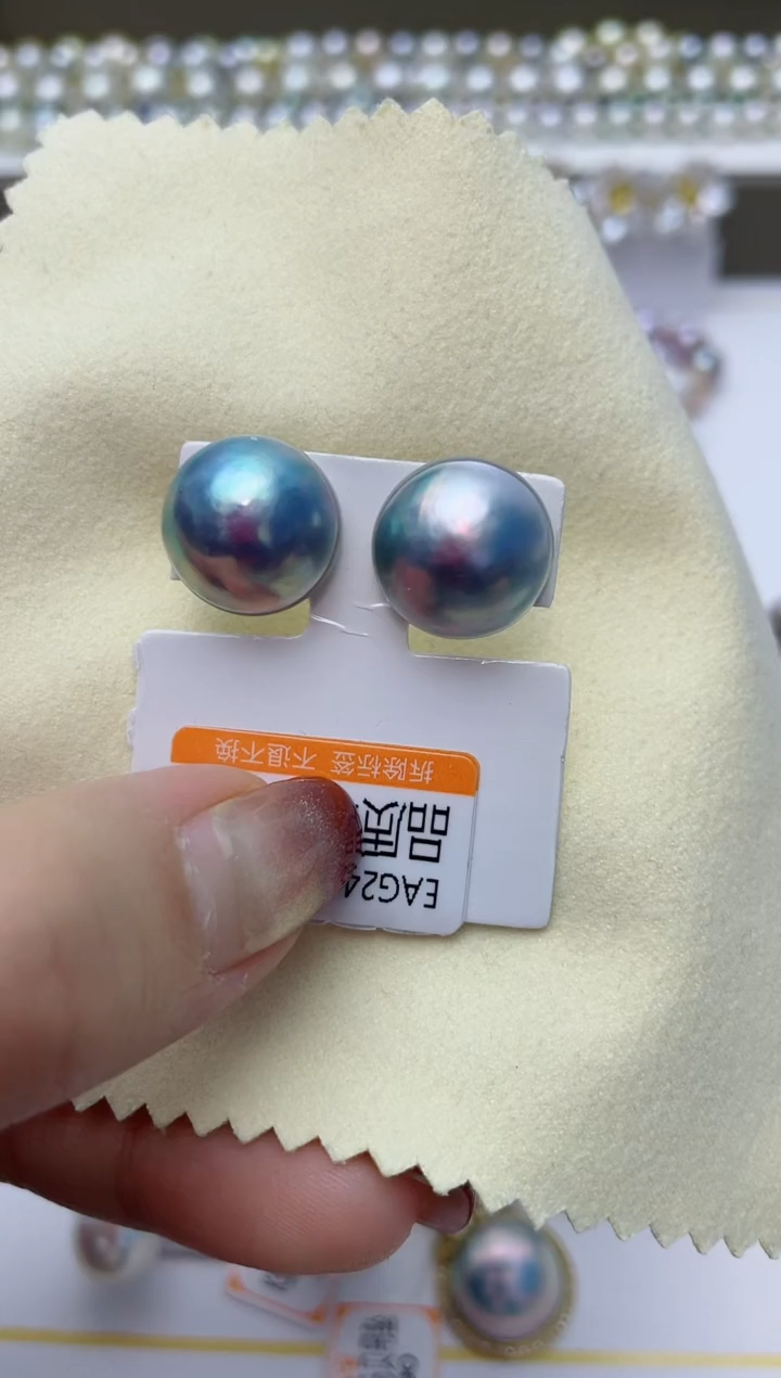 【闪购商品】拼合珍珠（马贝珠）耳饰银S925镶嵌W11