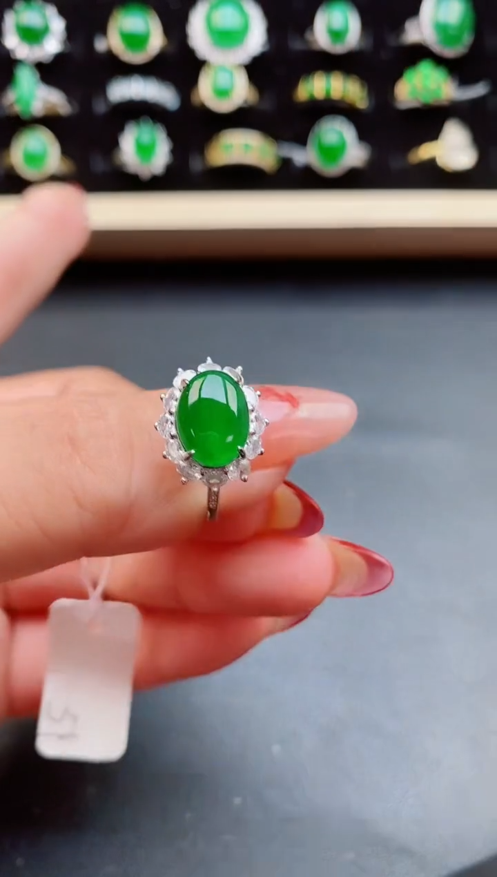 【闪购商品】翡翠戒指银S925镶嵌32132