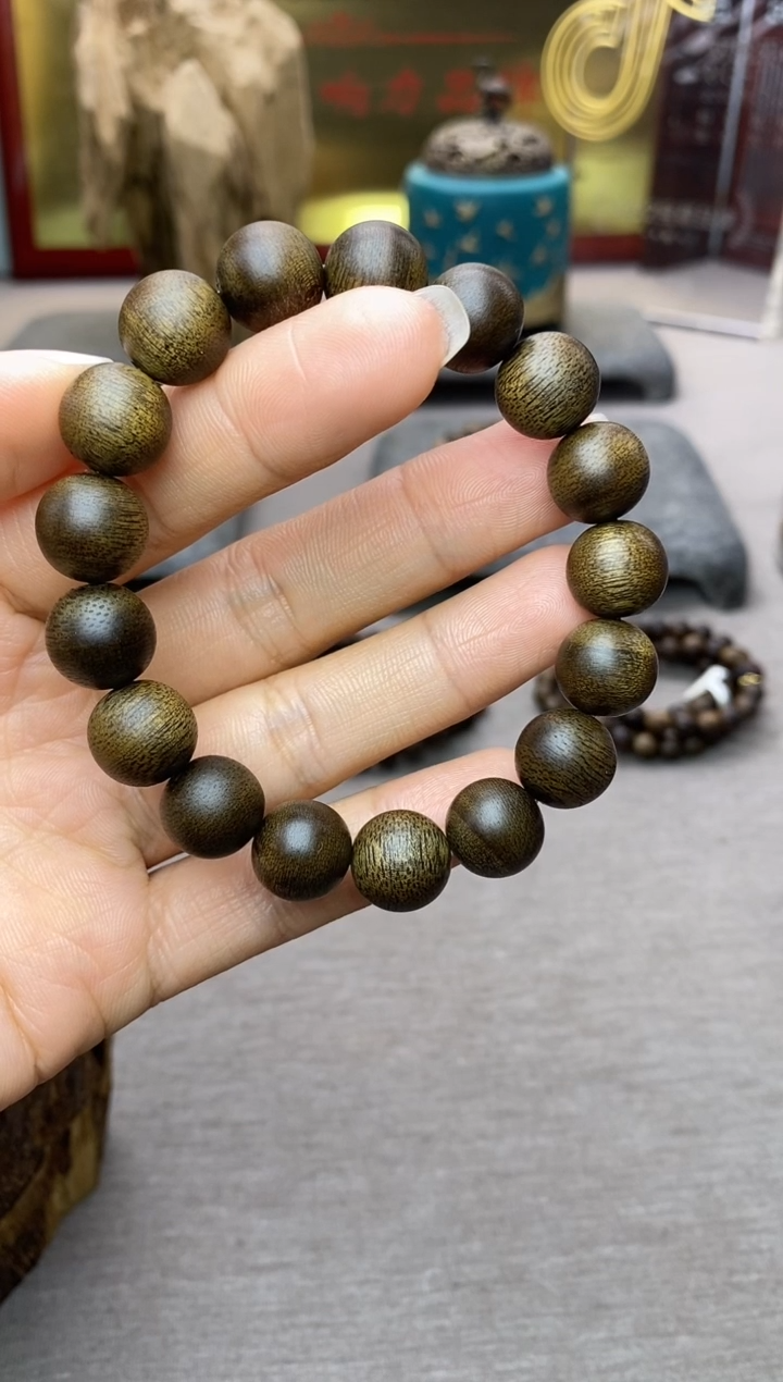 【闪购商品】沉香手串芽庄白棋12沉水单圈