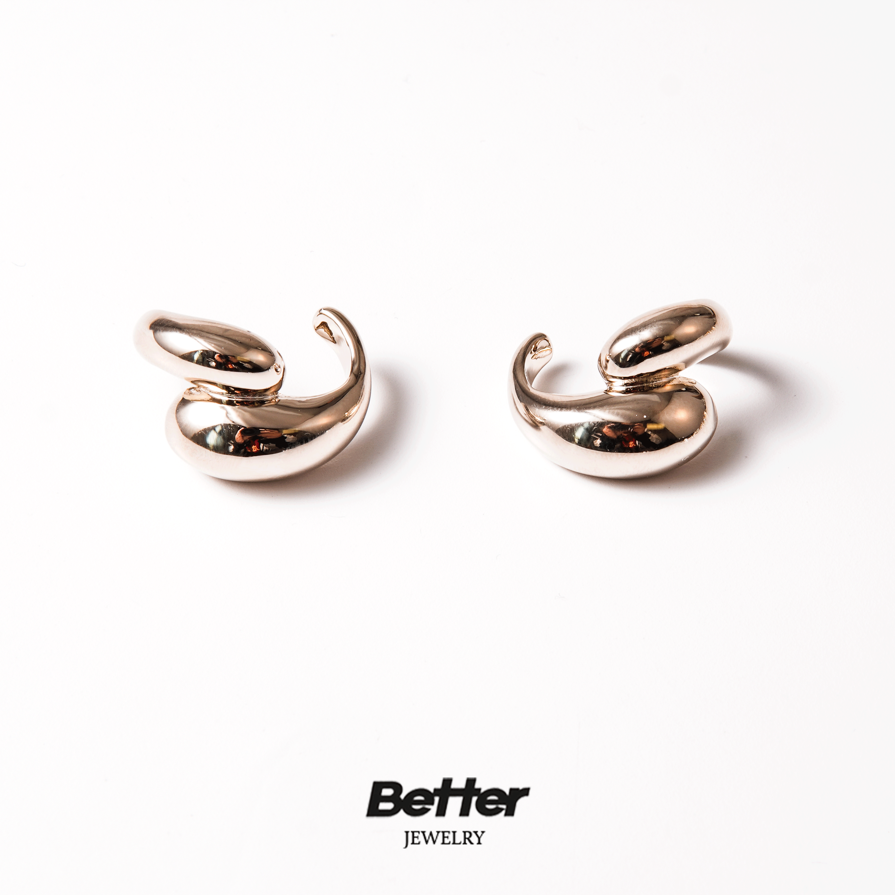 铜合金耳饰 G216  咖色弧形耳钉