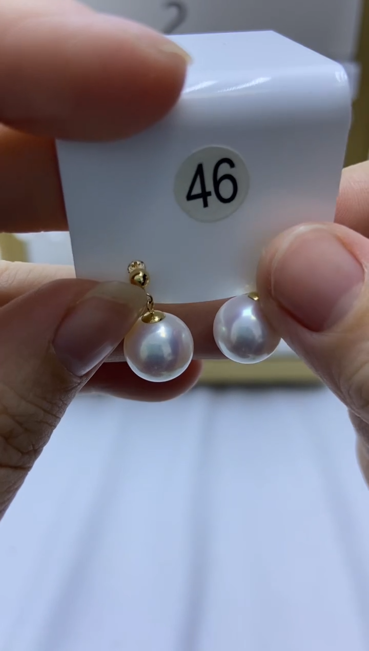 18K金镶嵌耳饰淡水珍珠46