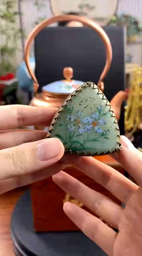 【闪购商品】非遗技艺 景泰蓝粉盒三角形（老）