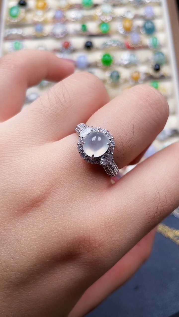 银S925镶嵌戒指翡翠72