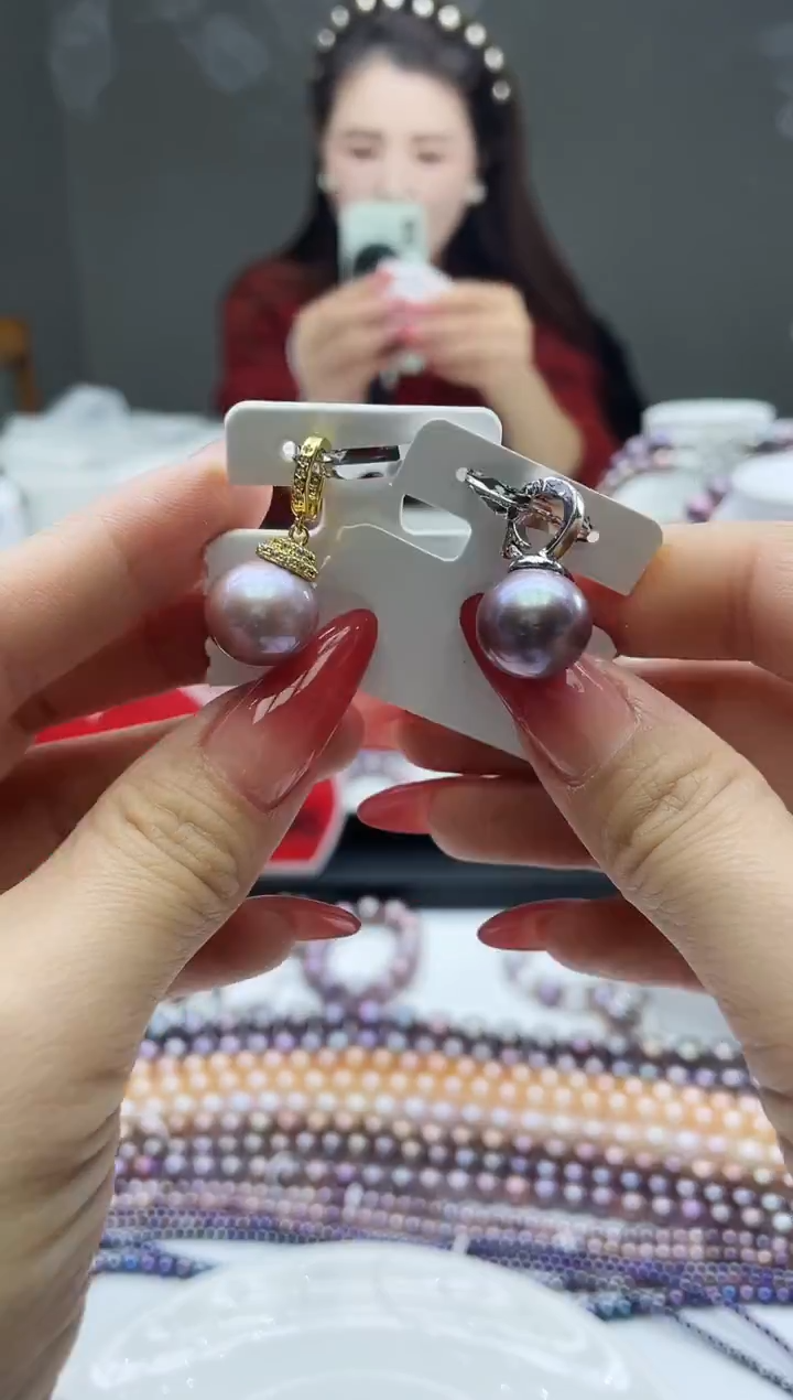 未镶嵌吊坠淡水珍珠紫色系吊坠