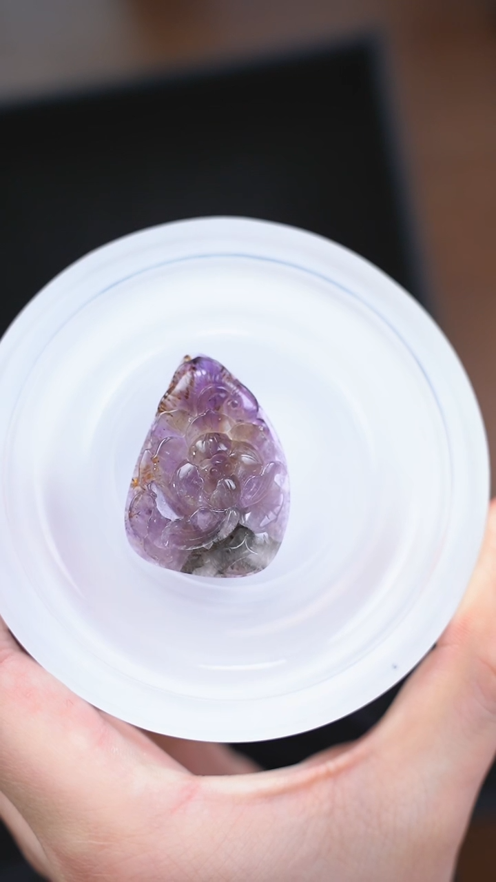 【闪购商品】水晶吊坠(不含链)未镶嵌q098 极光23雕刻牌吊坠