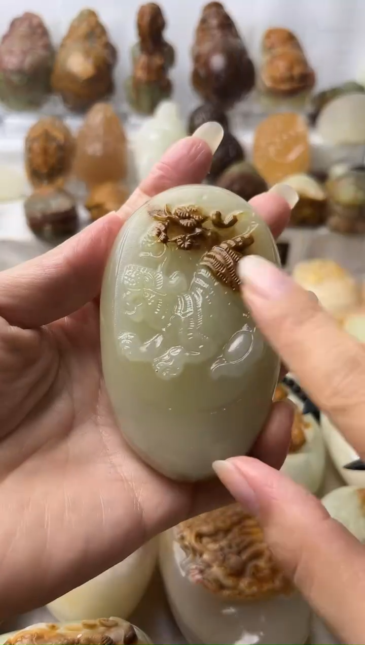 石材方解石手把摆件不退换虎