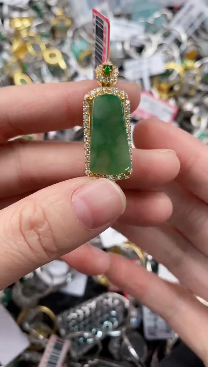 银S925镶嵌戒指翡翠222      8