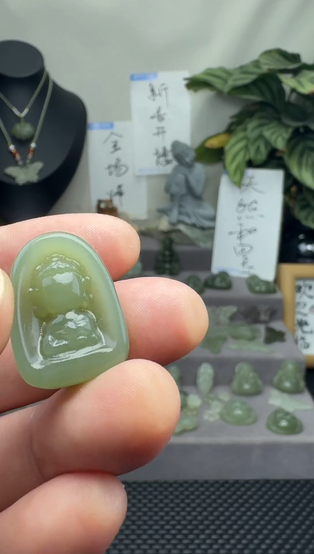 颈饰未镶嵌和田玉25mm 无相佛 赠绳  完美主义慎拍