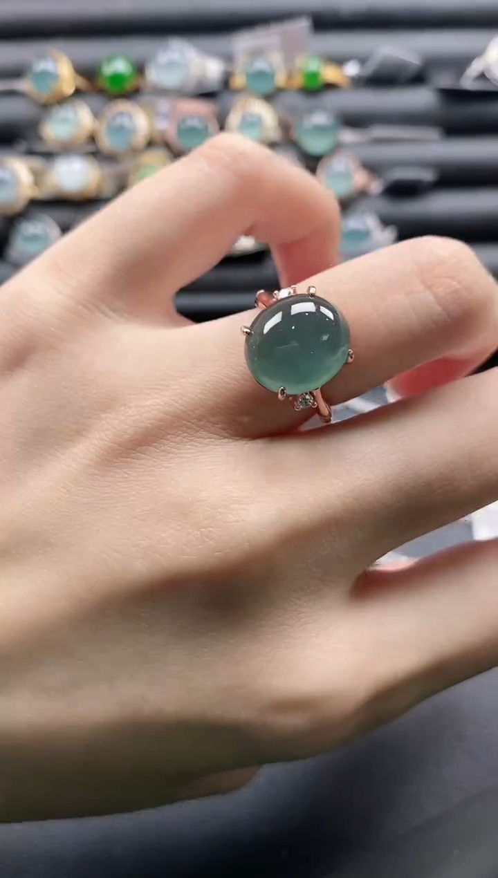 【闪购商品】翡翠戒指银S925镶嵌1111