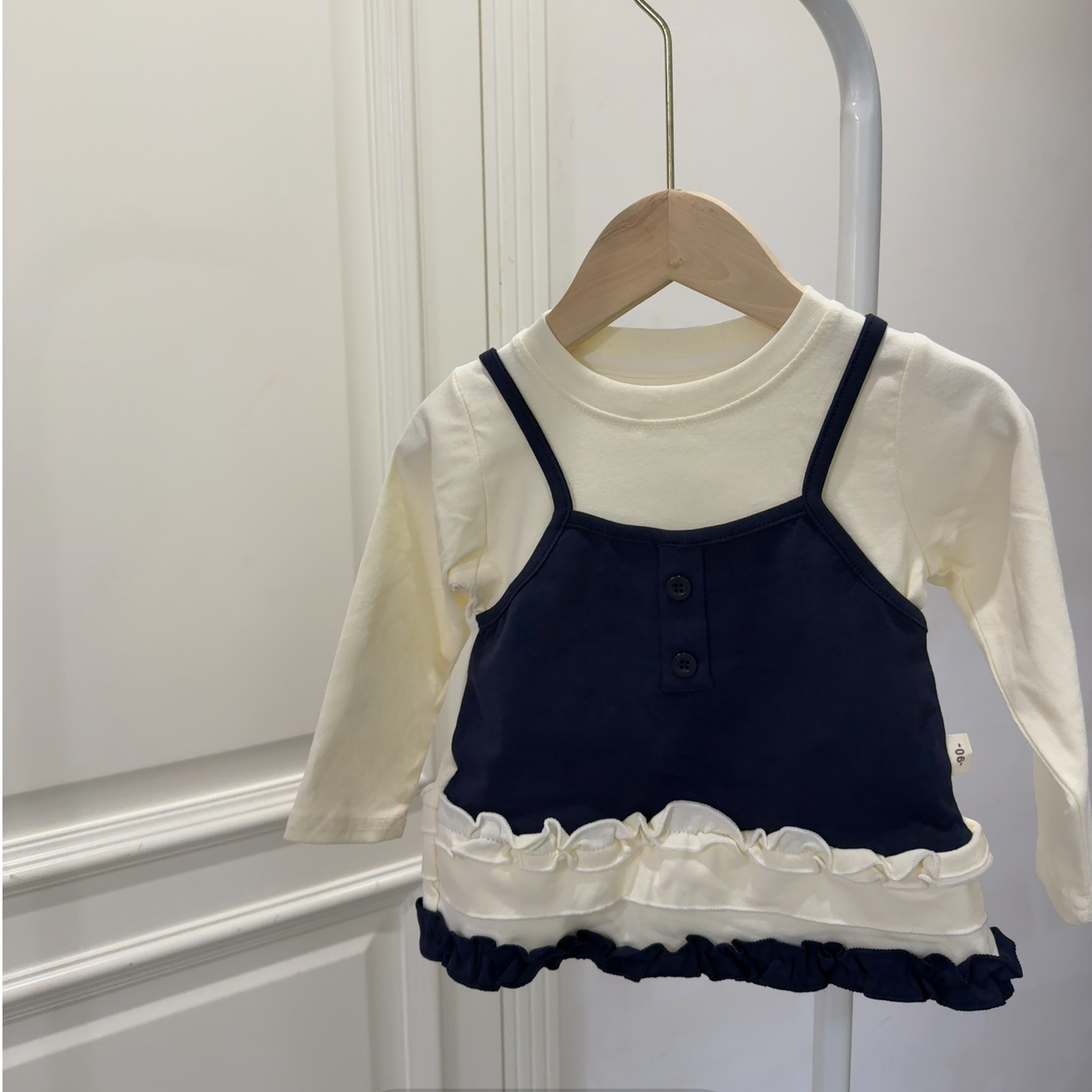 女童韩版三季百搭俩件套花边长袖