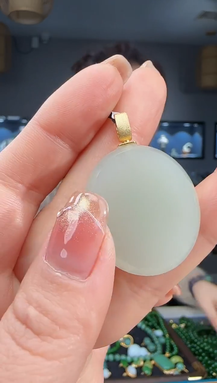 吊坠(不含链)银S925镶嵌和田玉1