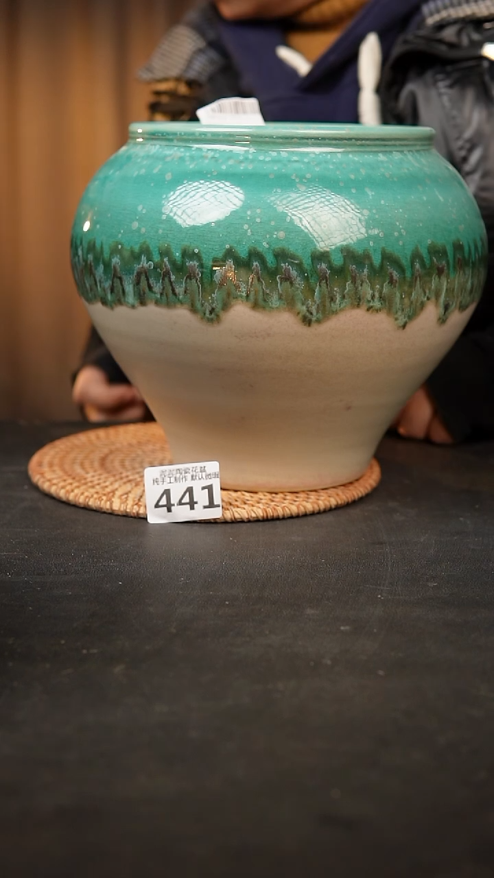 【闪购商品】瓷片441泥泥手工花盆口15高20