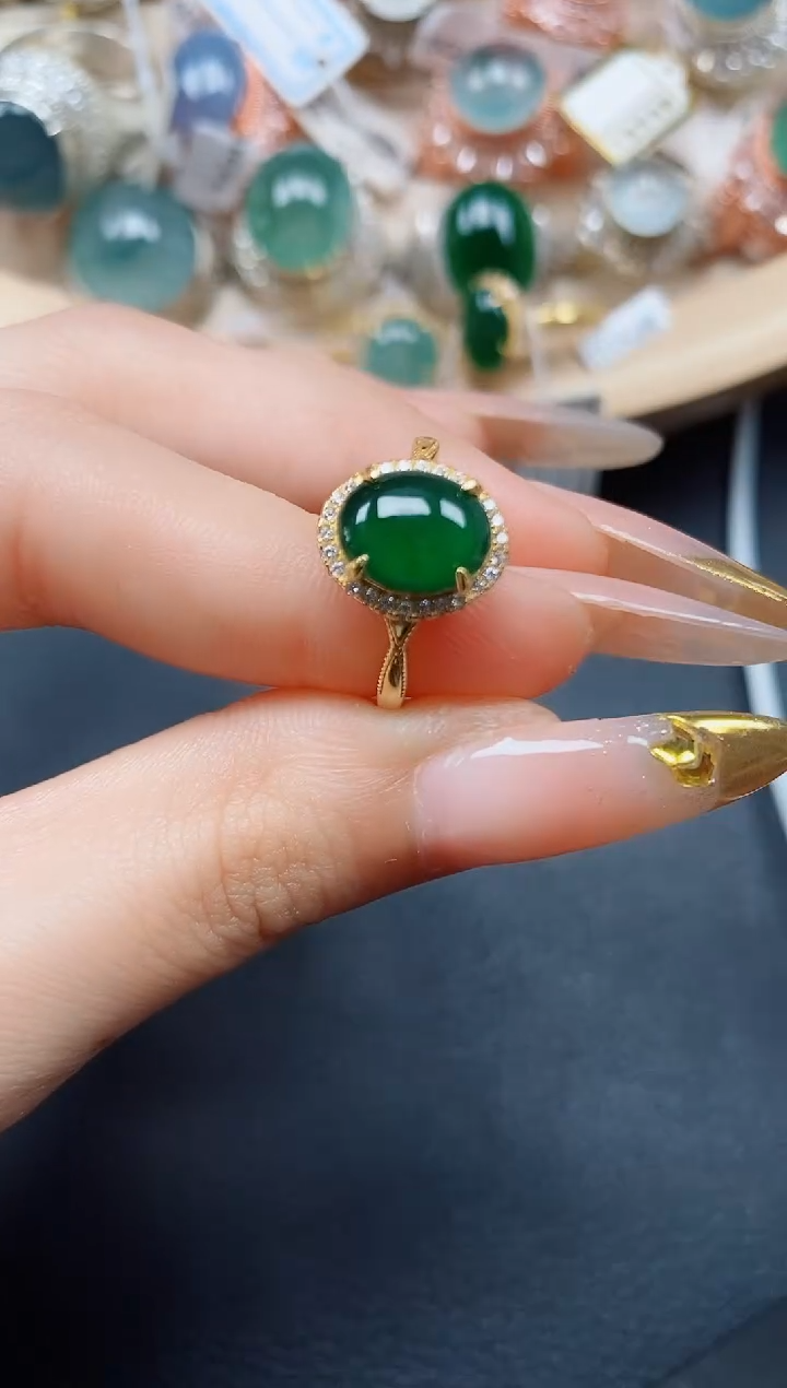 【闪购商品】翡翠戒指银S925镶嵌翡翠