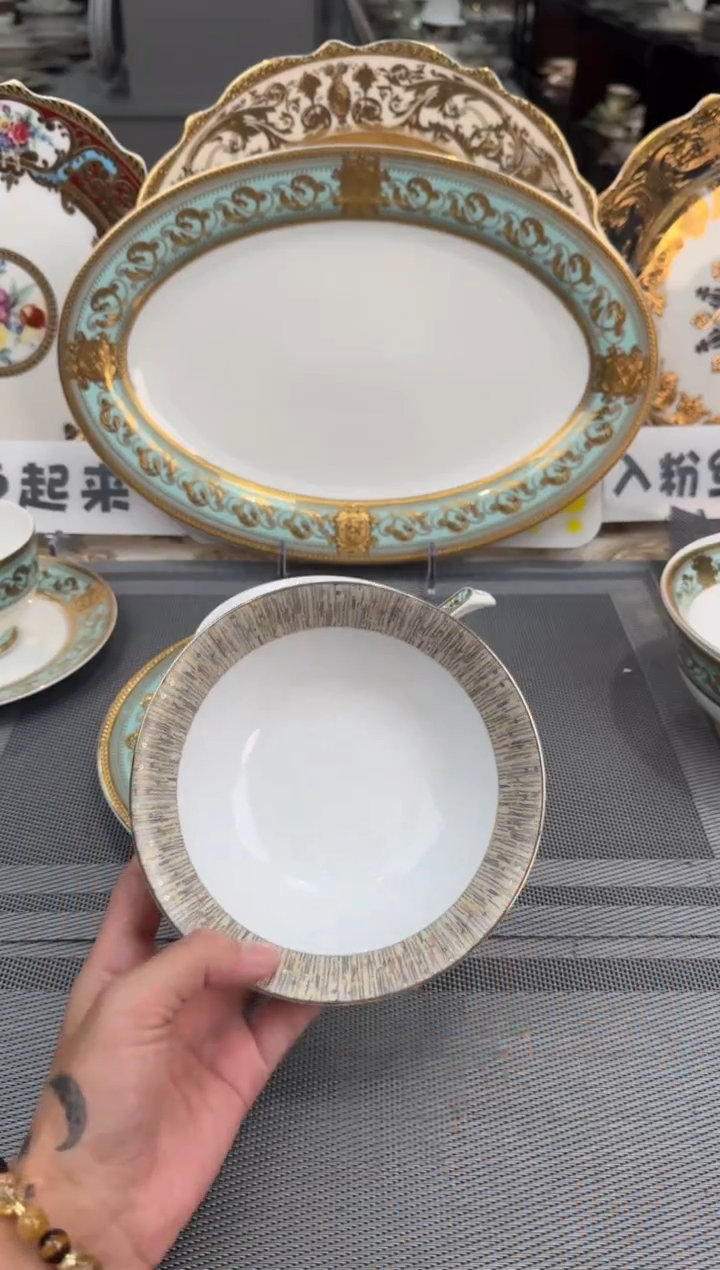 【闪购商品】瓷片5.5英寸水果碗 高温瓷 平面金