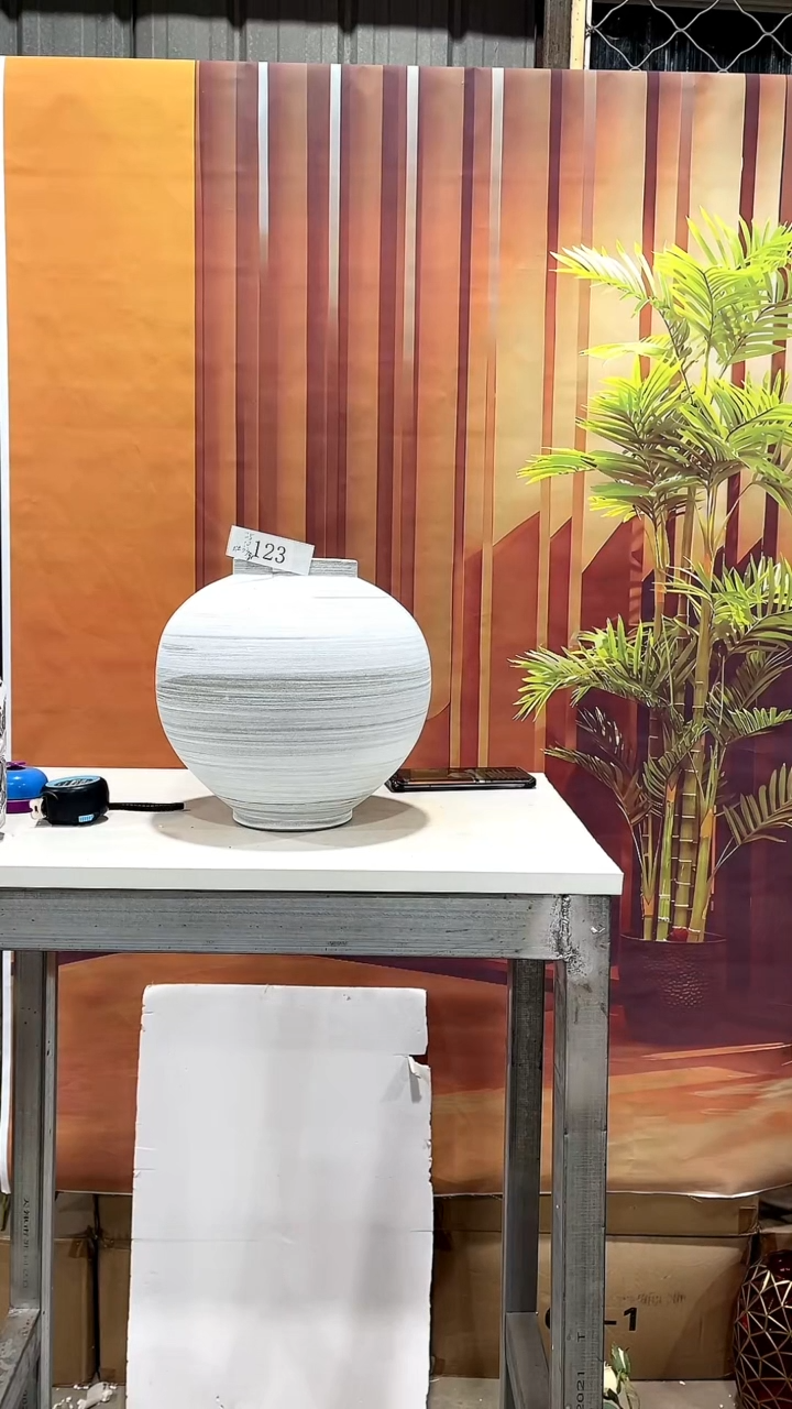 【闪购商品】陶瓷123大肚花瓶25高