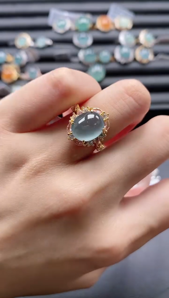 【闪购商品】翡翠戒指银S925镶嵌11111