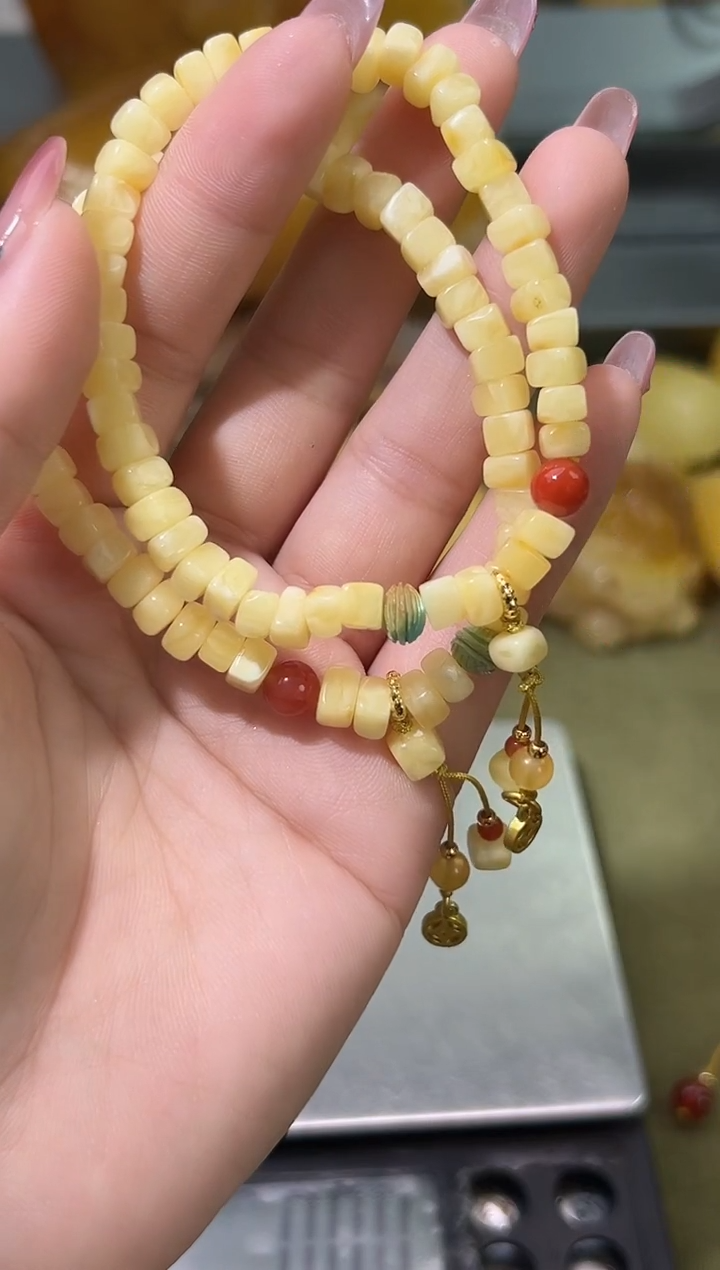 裸石琥珀未镶嵌天然琥珀蜜蜡手链多样性发一条