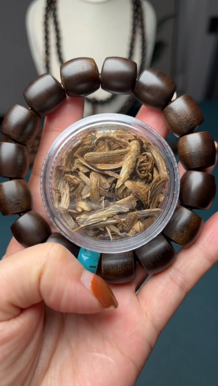 沉香沉香碎屑14mm单圈越南芽庄白奇楠沉水