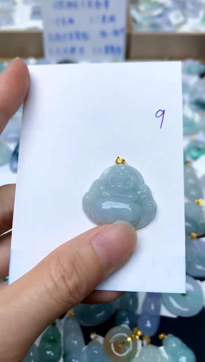 【闪购商品】翡翠颈饰18K金镶嵌9天然A货翡翠