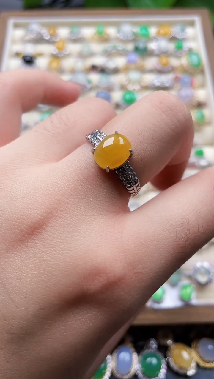 银S925镶嵌戒指翡翠84