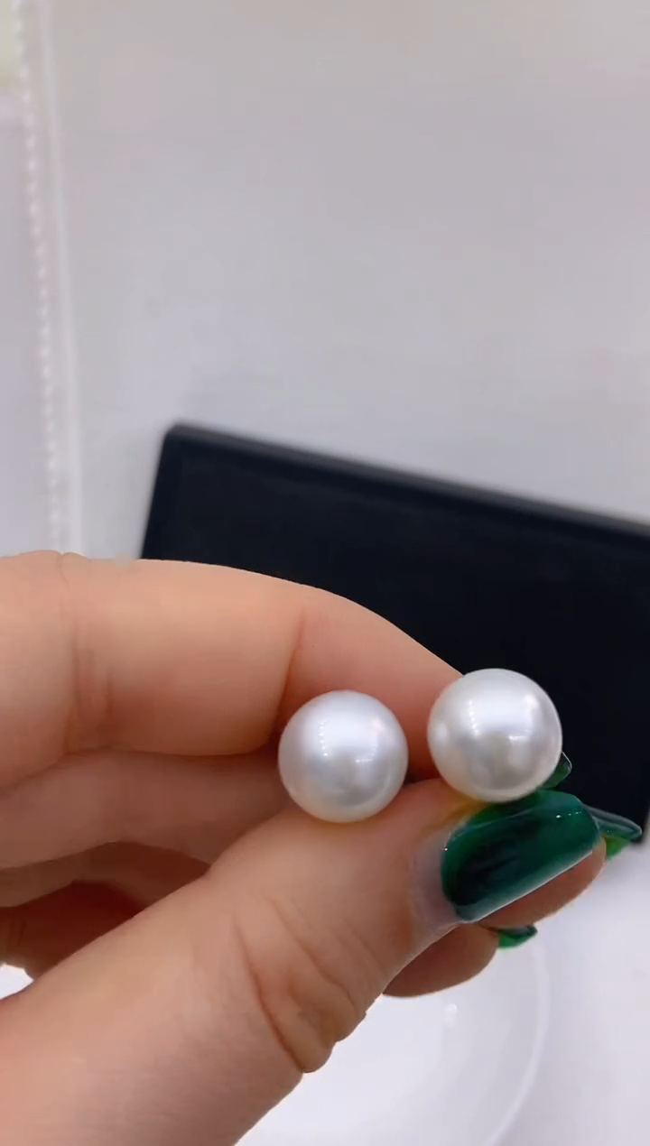【闪购商品】海水珍珠耳饰18K金镶嵌176 11-12mm