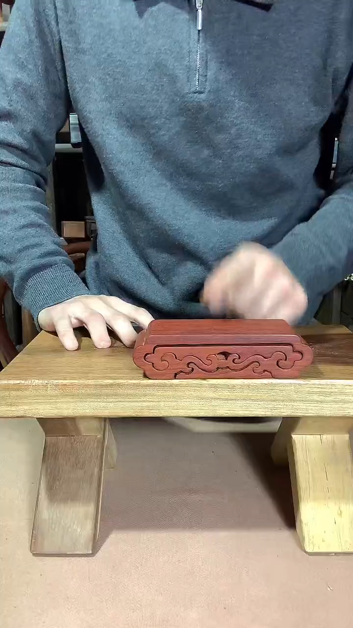 非洲紫檀（红花梨）祥云三件套摆件底座