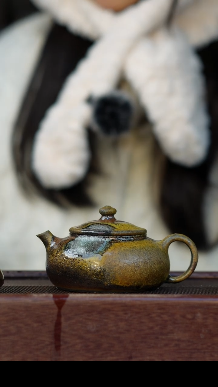 茶壶紫砂柴烧紫砂 微瑕天青寒江180cc