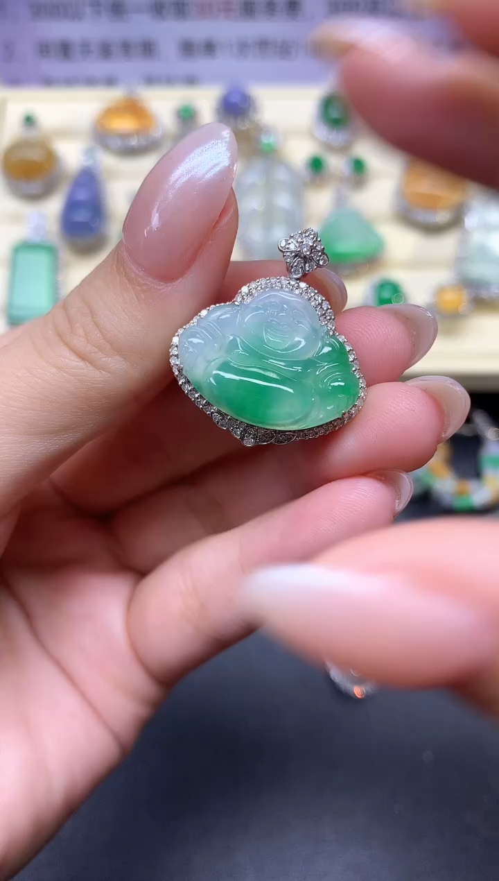【闪购商品】翡翠吊坠(不含链)18K金镶嵌吊坠|5300+530