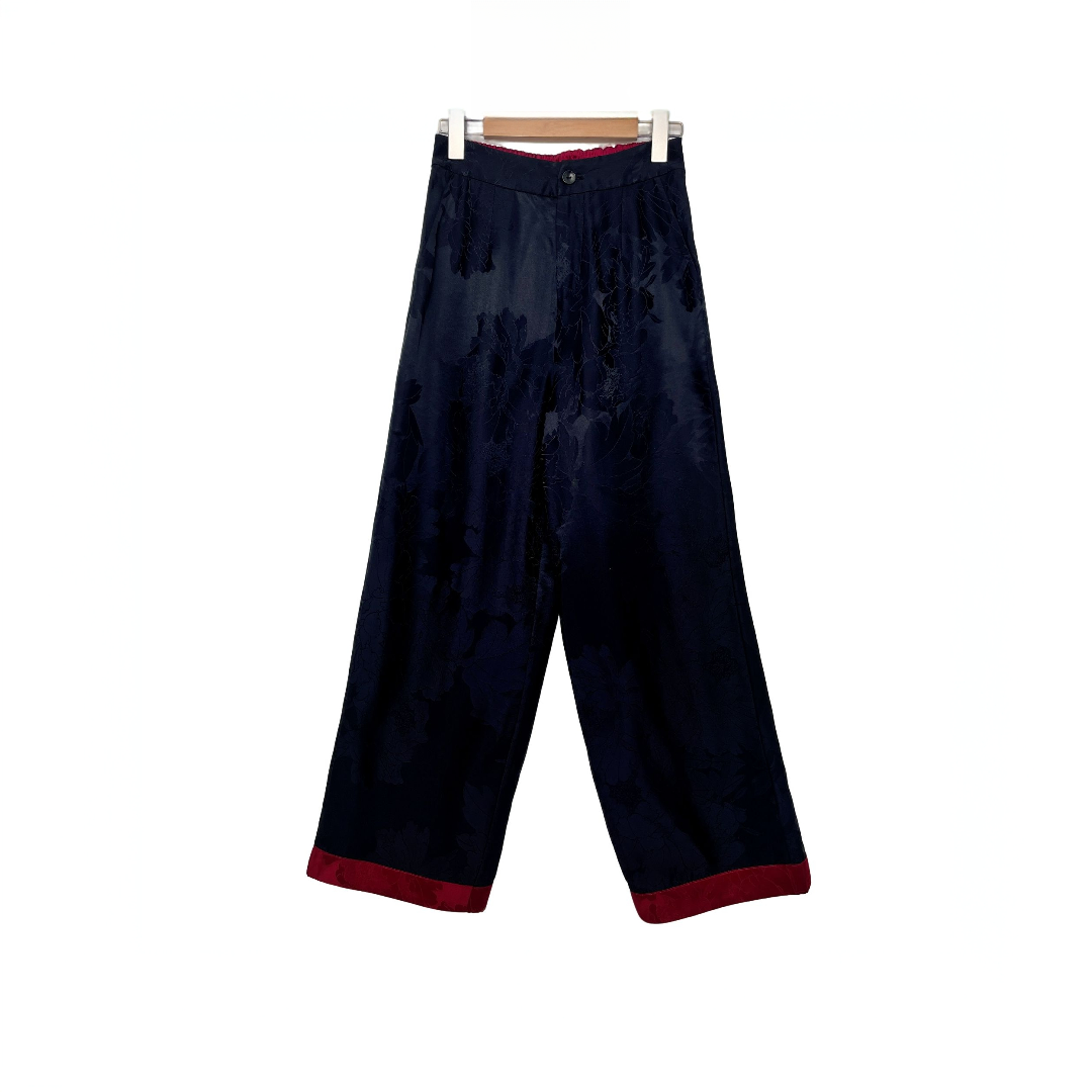 【墨歌】新中式国风45姆米重锻百搭黑色女士阔腿直筒裤