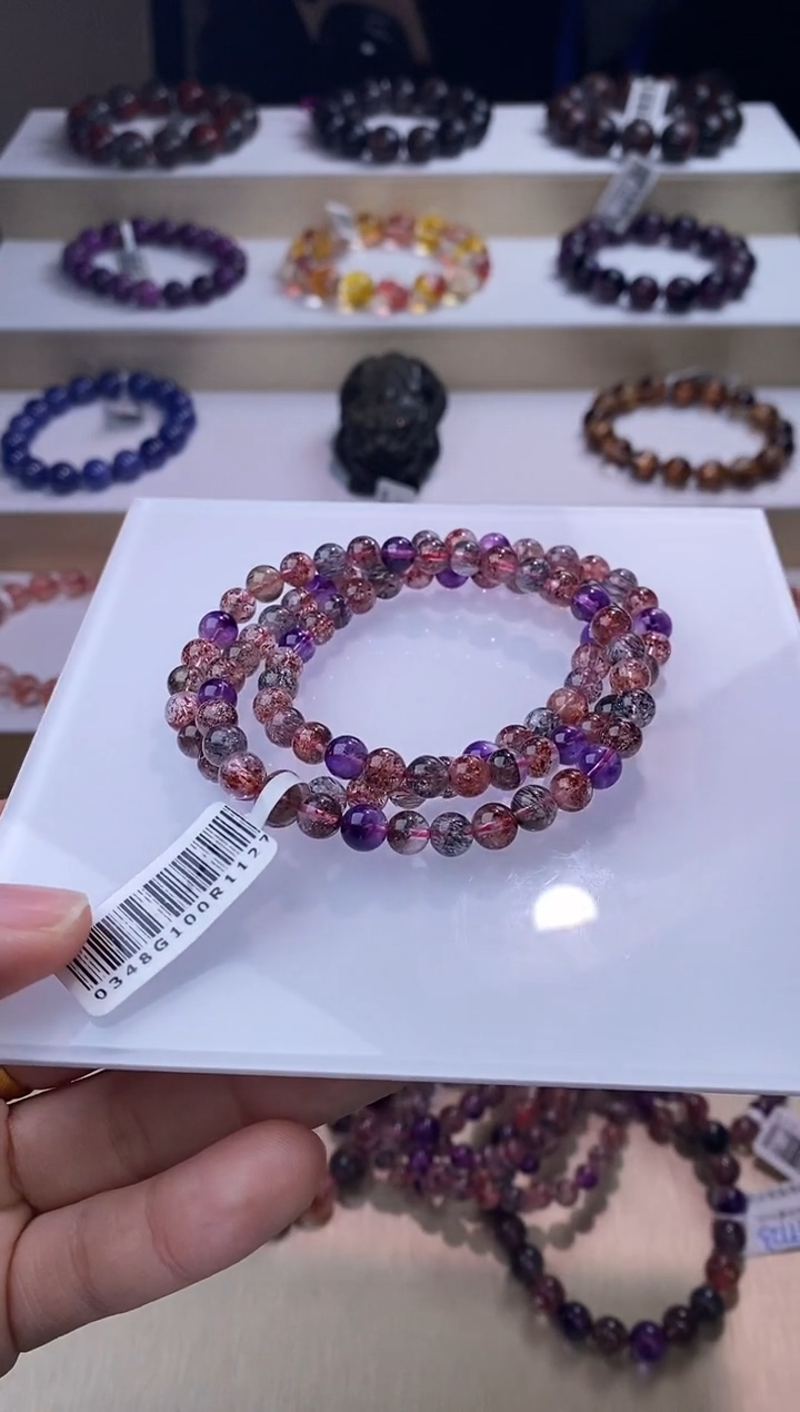 【闪购商品】水晶手链未镶嵌黑加仑超七多圈6m+