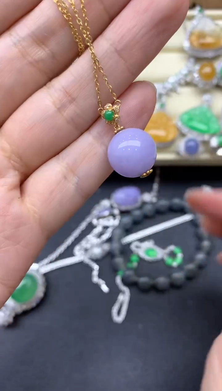 【闪购商品】翡翠颈饰18K金镶嵌458-中国好珍宝