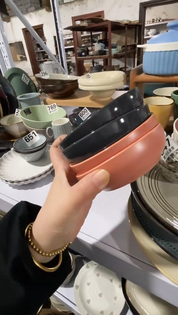 【闪购商品】碗微瑕（4件套）橘灰火锅碗