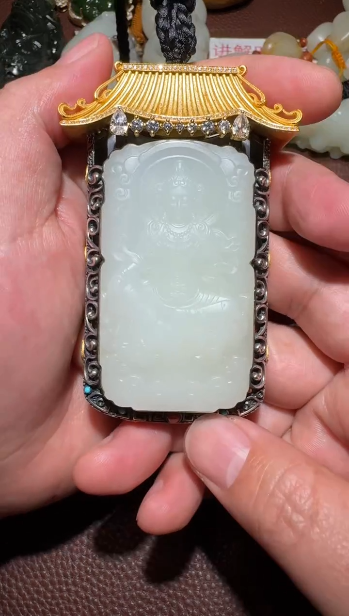 【闪购商品】和田玉挂件银S925镶嵌和田玉