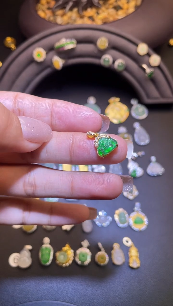 吊坠(不含链)银S925镶嵌翡翠1