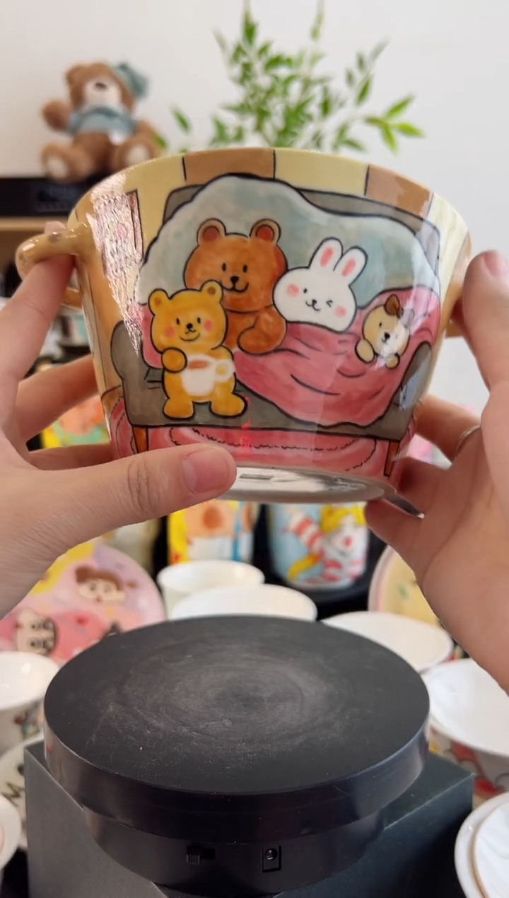 【闪购商品】摆件手工手绘陶瓷小杯杯