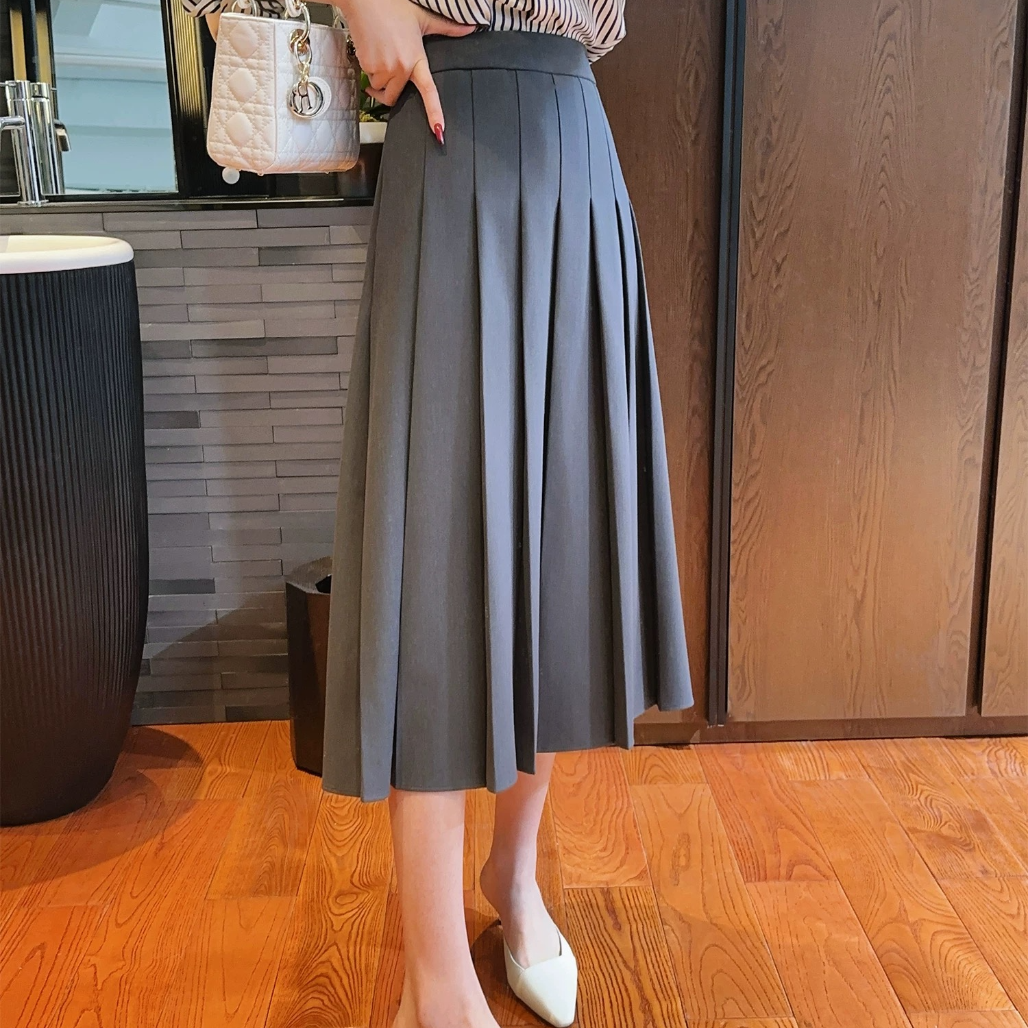 灰色通勤日常半身裙-60056