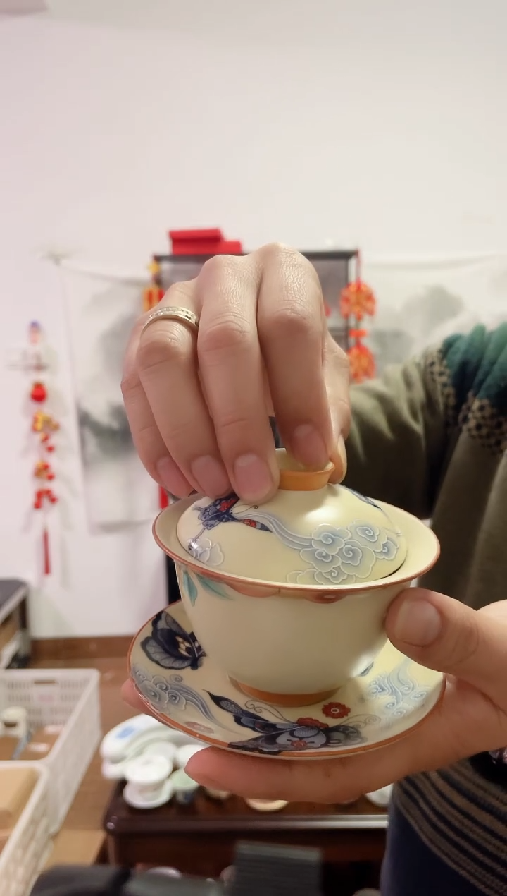 【闪购商品】【瓷心匠物】直播间福利专款黄汝蝶恋花盖碗