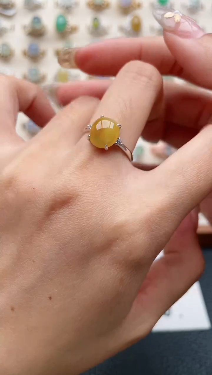 【闪购商品】翡翠戒指银S925镶嵌1111