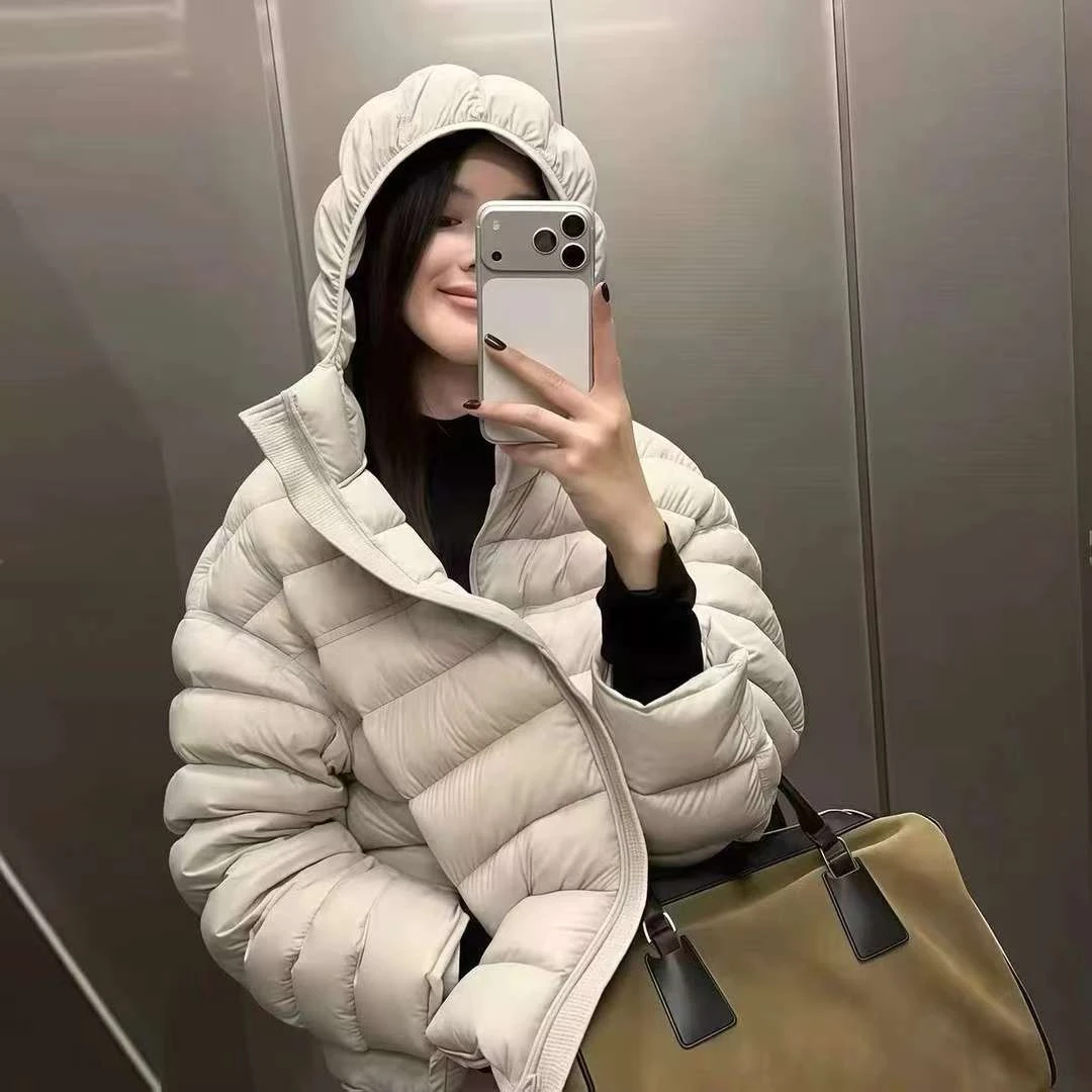 【现货爆款】排骨羽绒服女短款2025新款韩版宽松连帽冬装外套A