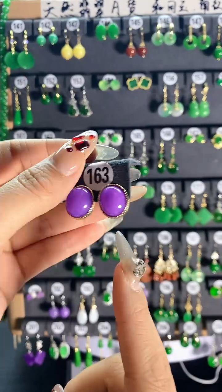 【闪购商品】翡翠耳饰银S925镶嵌163...