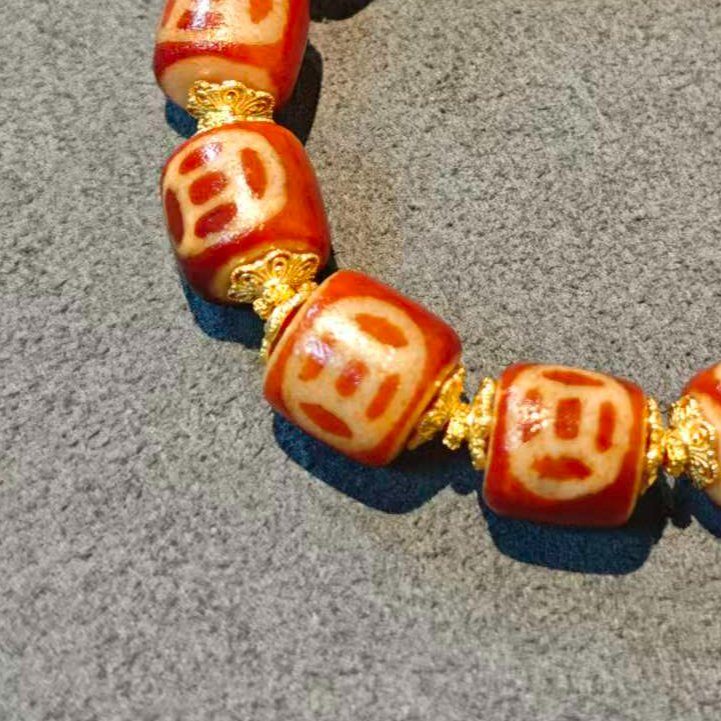 非金属布艺手链 【美萍藏传】噶玛财财3珠手绳