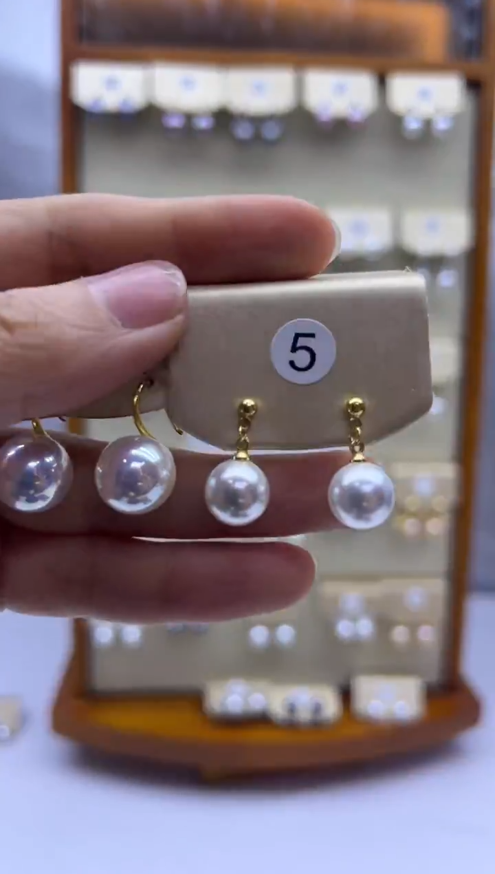 未镶嵌耳饰淡水珍珠7+5