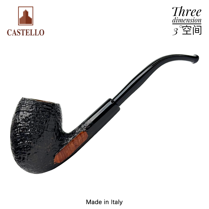 Castello意大利卡斯特罗军Old Antiquari KKKK军插蛋型石楠木烟斗