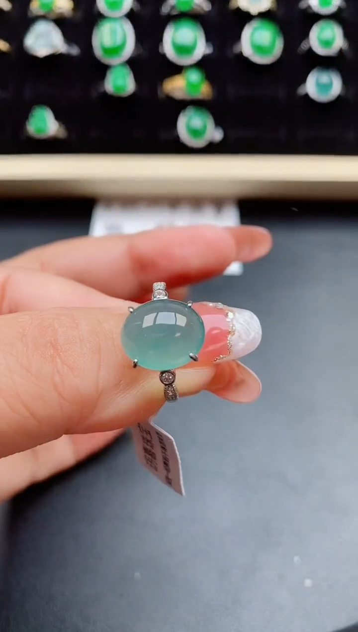 【闪购商品】翡翠戒指银S925镶嵌058080