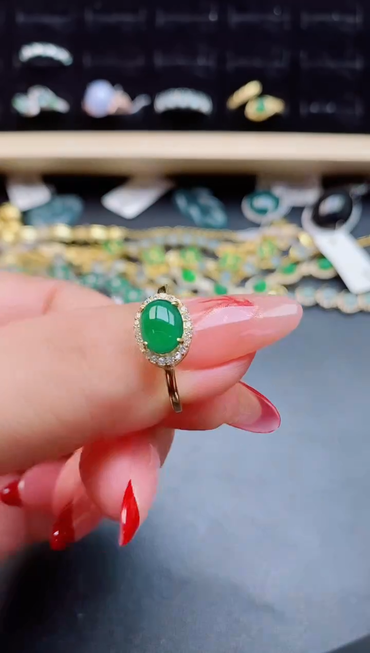 【闪购商品】翡翠戒指银S925镶嵌1212