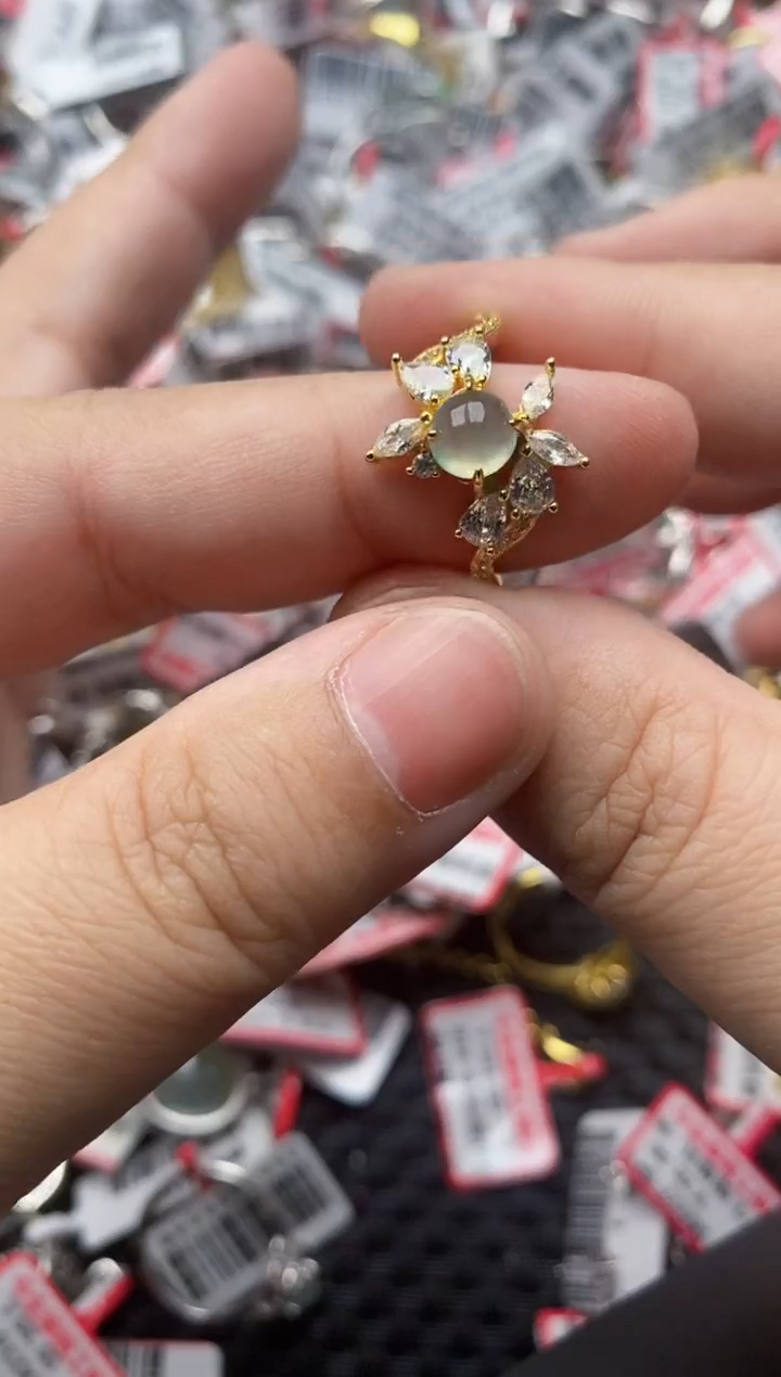 【闪购商品】翡翠戒指银S925镶嵌2222---8